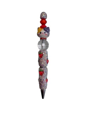 Labubu pen rood met glittereffect