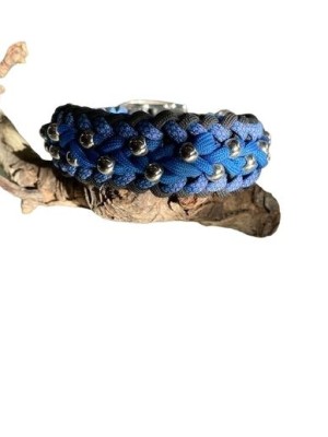 Halsband van paracord blauw